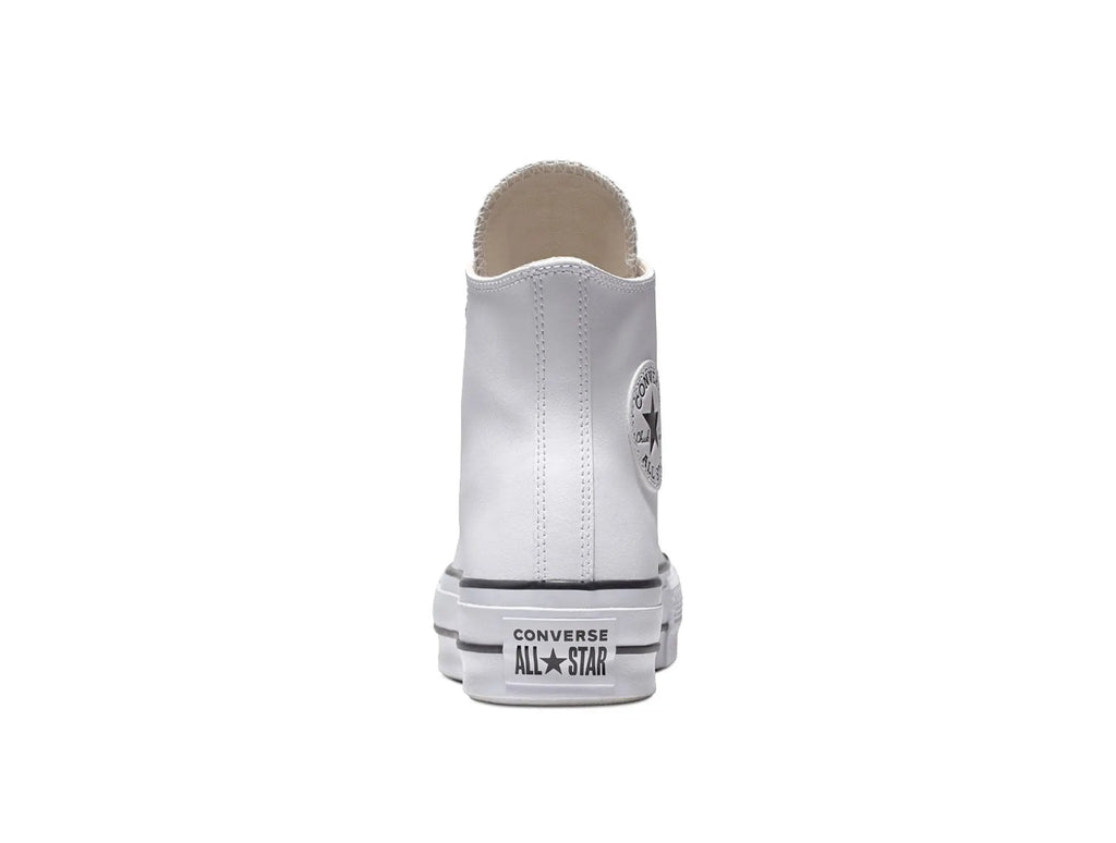 Zapatilla Converse Chuck Taylor Plataforma Cuero Hi Mujer Blanco