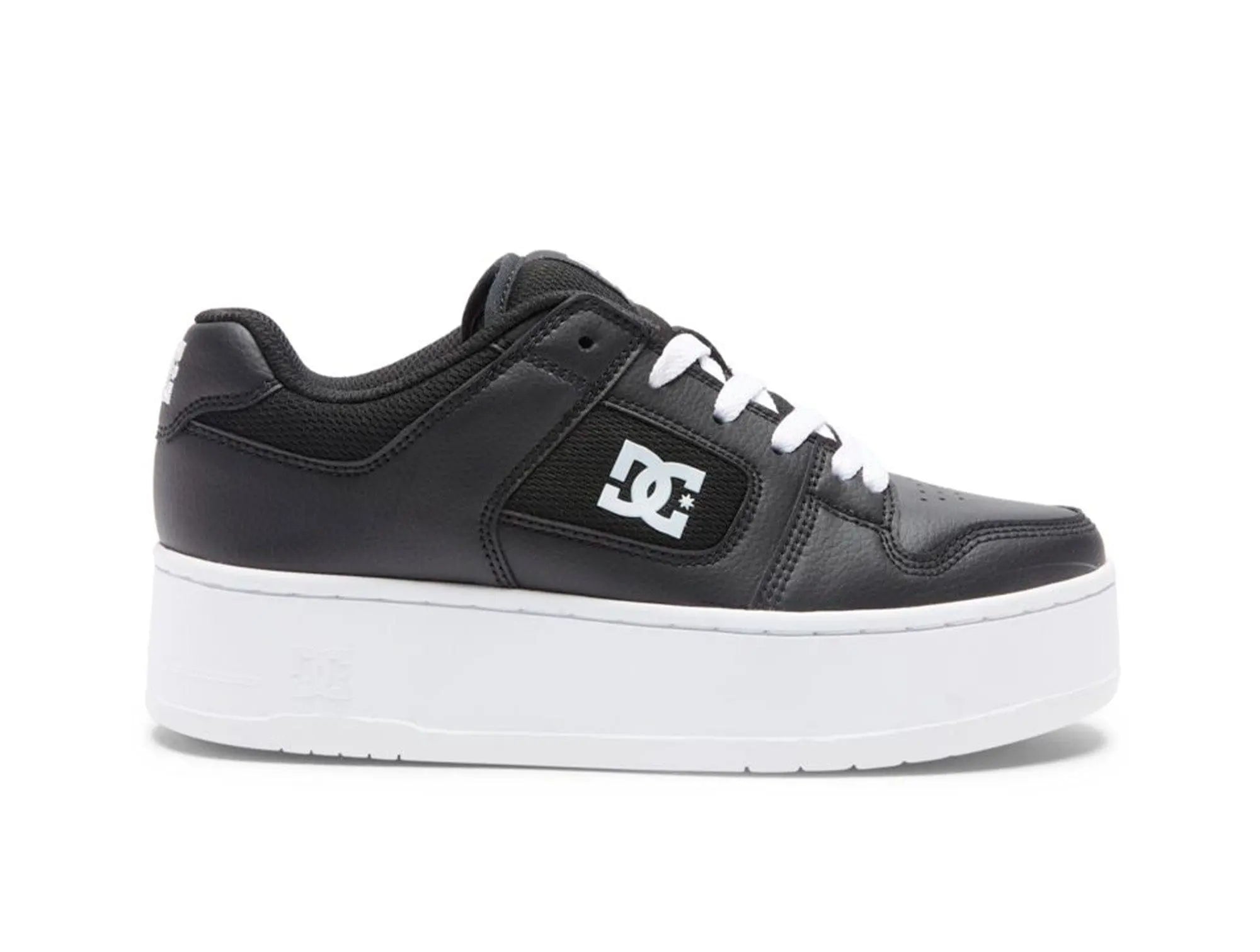 Zapatilla Dc Manteca 4 Plataforma Cuero Mujer Negro